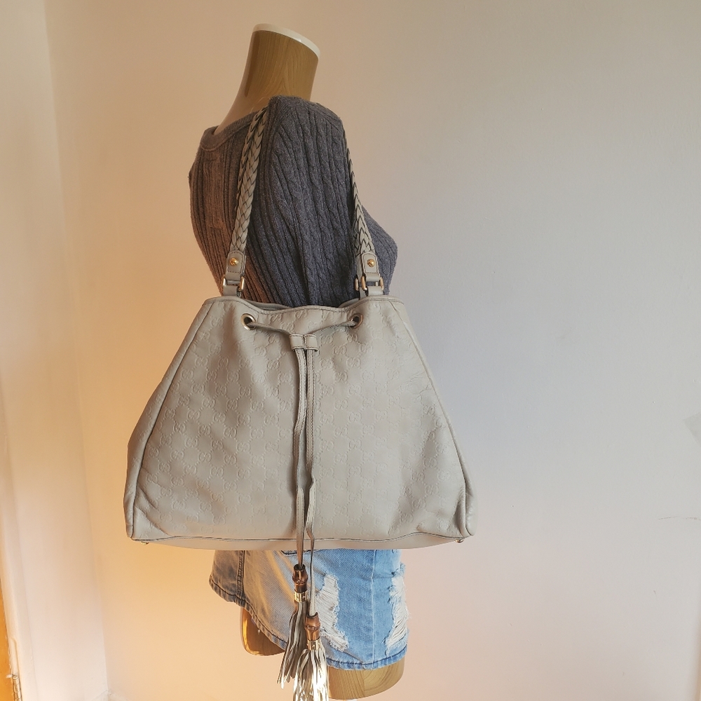 GUCCI Guccissima Peggy Braided Tote Bag